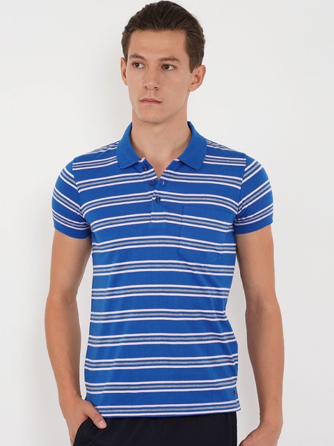 

Sweet Dreams Men Blue & White Striped T-shirt