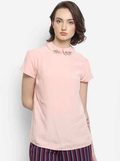 

COVER STORY Women Pink Solid A-Line Top