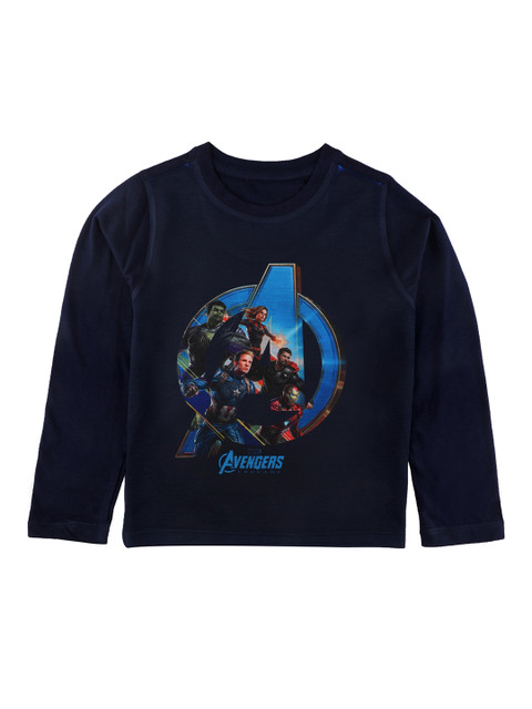 

Marvel by Wear Your Mind Boys Navy Blue Printed Round Neck T-shirt