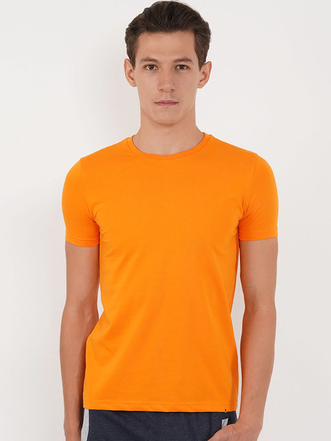 

Sweet Dreams Men Orange Solid Lounge Tshirt 8907668790958
