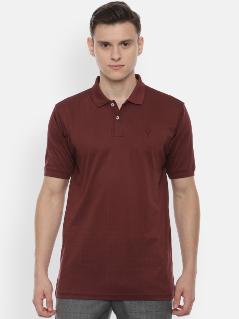 

Allen Solly Men Rust Brown Solid Polo Collar T-shirt