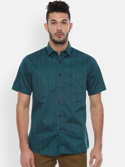 

Allen Solly Men Green Slim Fit Striped Casual Shirt