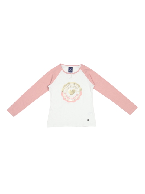 

Allen Solly Junior Girls White Printed Round Neck T-shirt