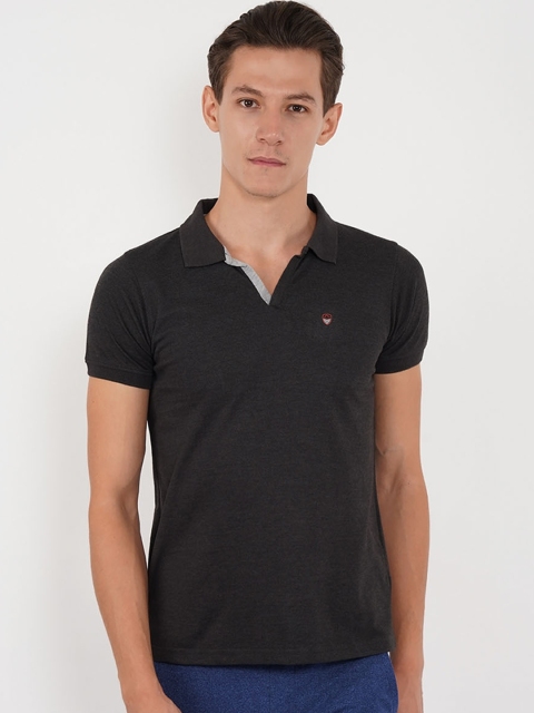 

Sweet Dreams Men Charcoal Grey Solid Lounge T-shirt