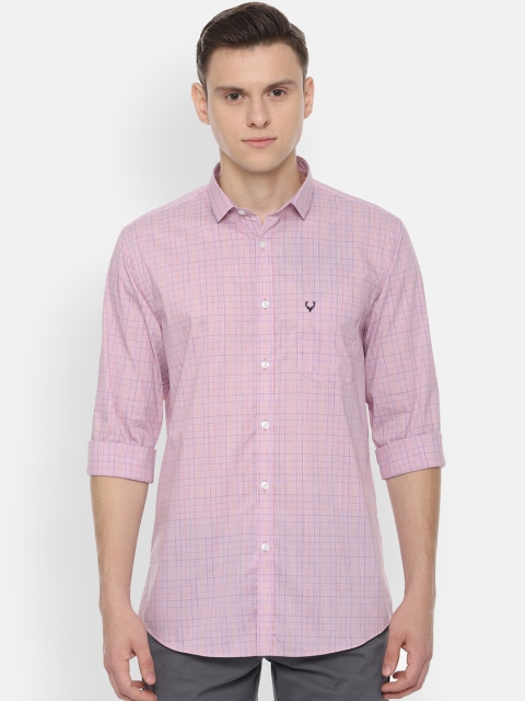 

Allen Solly Men Pink Slim Fit Checked Casual Shirt