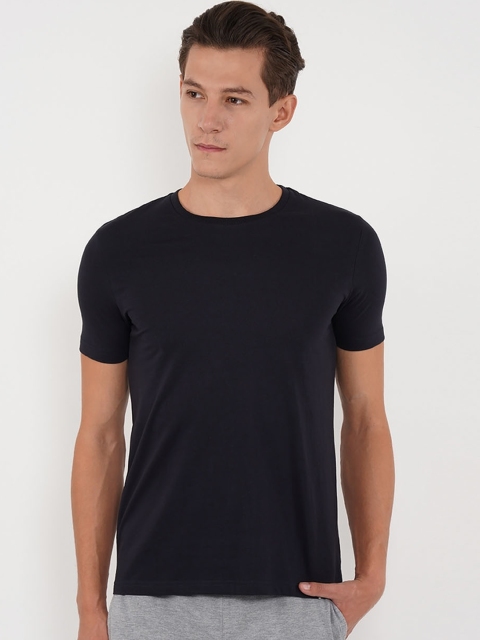 

Sweet Dreams Men Navy Blue Solid Lounge Tshirt 8907668790231