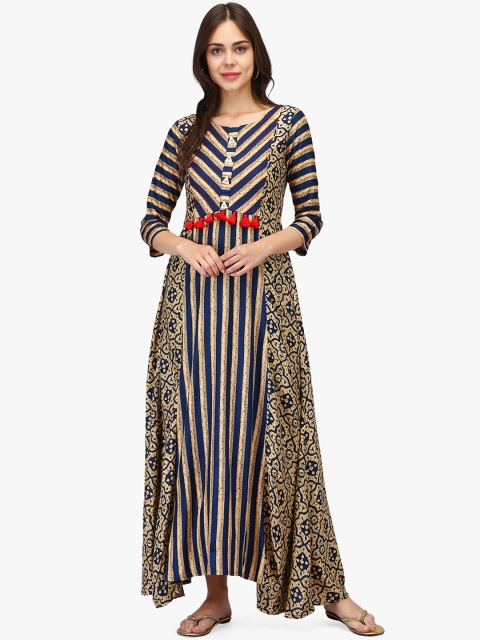 

Adizya Women Printed Beige A-Line Dress