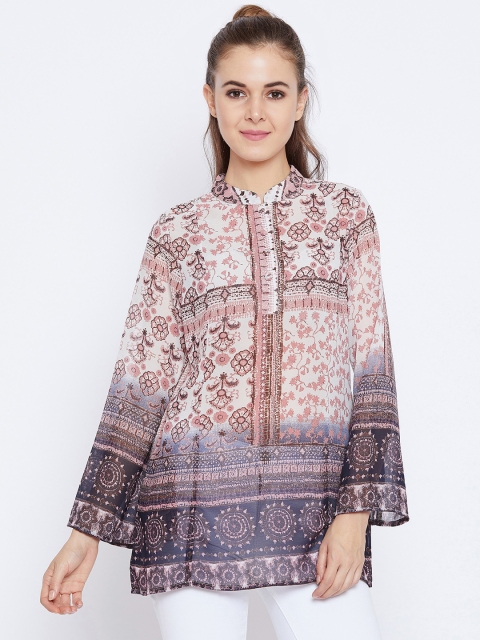 

HERS Women Multicoloured Printed A-Line Top, Multi