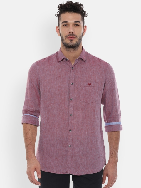 

Van Heusen Sport Men Maroon Slim Fit Solid Linen Casual Shirt