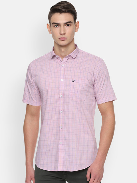 

Allen Solly Men Pink Slim Fit Checked Casual Shirt