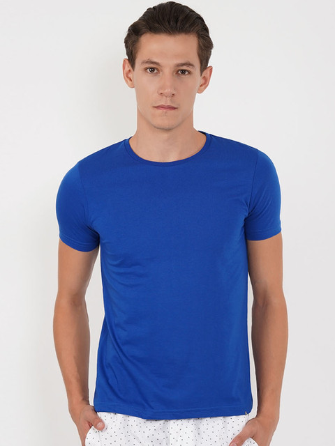 

Sweet Dreams Men Blue Solid Lounge Tshirt 8907668790477