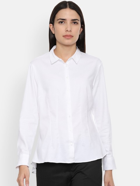 

Van Heusen Woman White Regular Fit Solid Formal Shirt