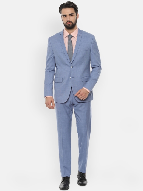 

Van Heusen Men Blue Solid Two-Piece Suit