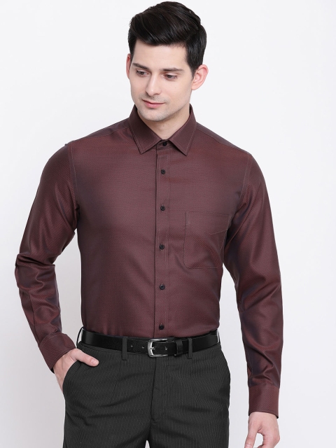 

AC&F Men Brown Regular Fit Printed Formal Shirt