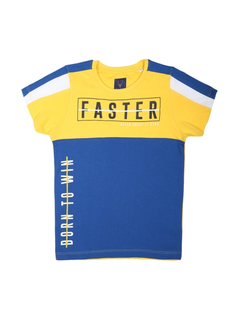 

Allen Solly Junior Boys Yellow & Blue Printed Round Neck T-shirt