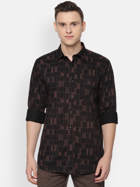 

Allen Solly Men Black Slim Fit Checked Casual Shirt