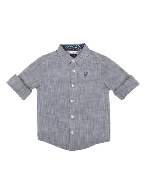 

Allen Solly Junior Boys Grey Regular Fit Solid Casual Shirt