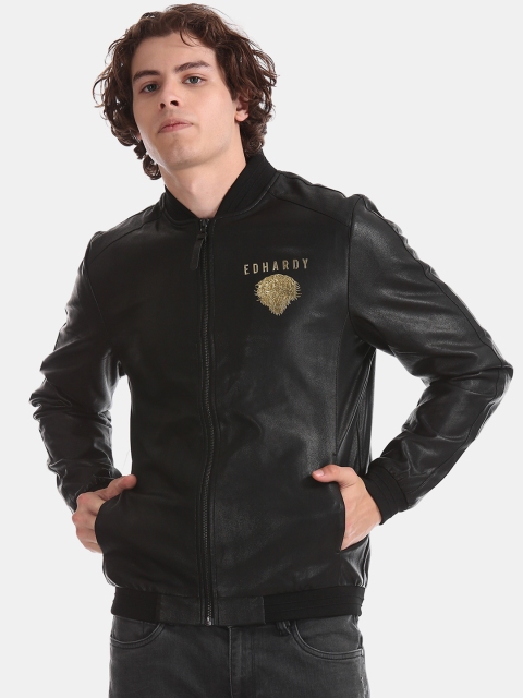 

Ed Hardy Men Black Solid Bomber Jacket