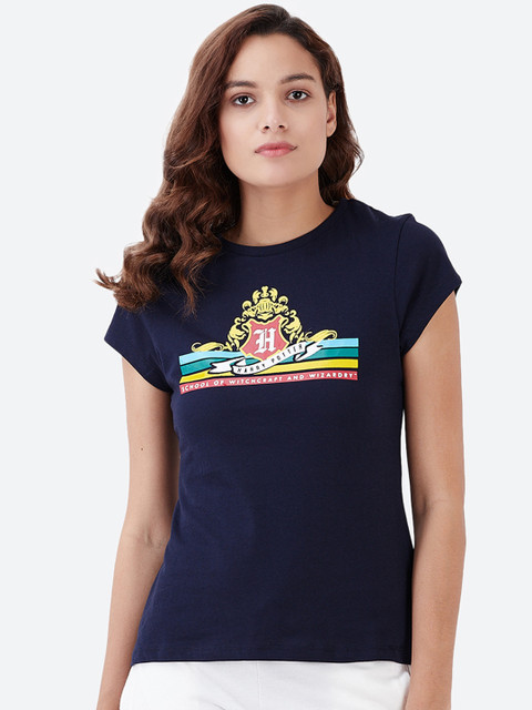 

Free Authority Harry Potter Featured Blue Tshirt for Women, Navy blue