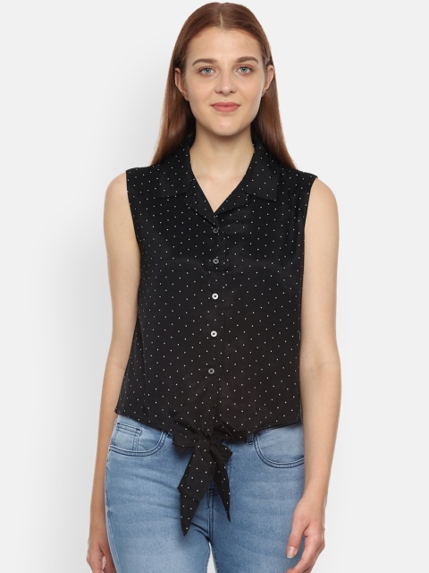 

Van Heusen Woman Black Regular Fit Printed Casual Shirt