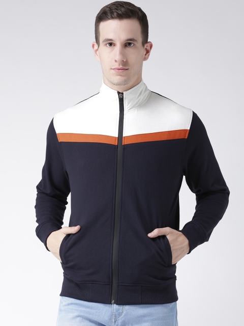 

Club York Men Navy Blue & White Colourblocked Sweatshirt
