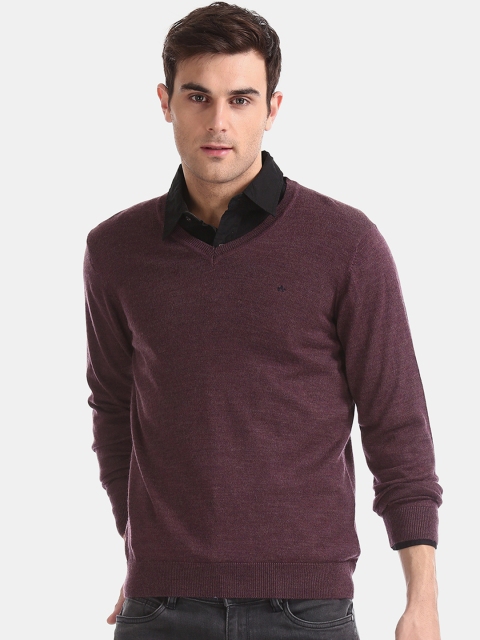 

Arrow Men Maroon Solid Sweater