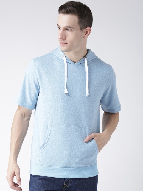 

Club York Men Blue Solid Hooded Sweatshirt