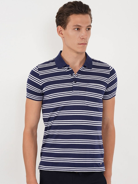 

Sweet Dreams Men Navy Blue & White Striped T-shirt