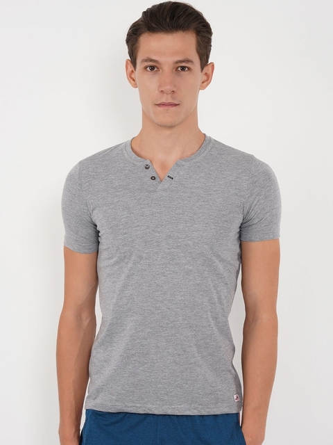 

Sweet Dreams Men Grey Melange Solid Lounge Tshirt 8907668793348