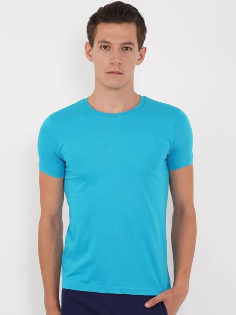 

Sweet Dreams Men Blue Solid Lounge Tshirt 8907668791153