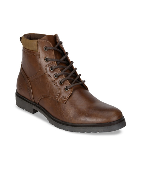 

Bond Street By Red Tape Men Tan Brown Solid Mid-Top Flat Boots