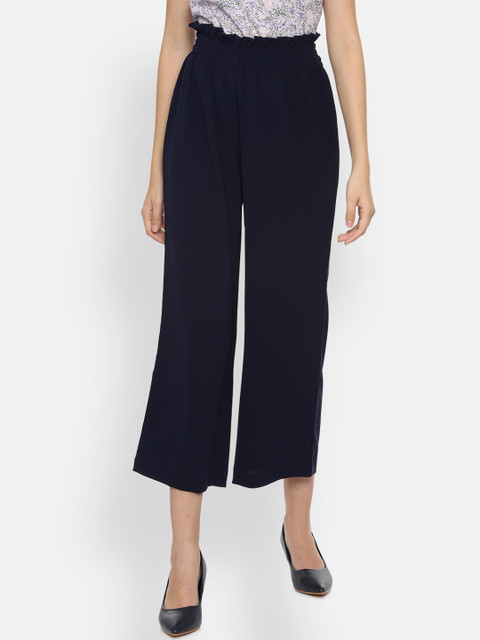 

Van Heusen Woman Women Navy Blue Regular Fit Solid Culottes