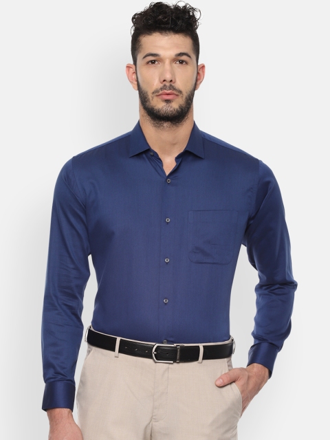 

Van Heusen Men Navy Blue Boxy Self Design Formal Shirt