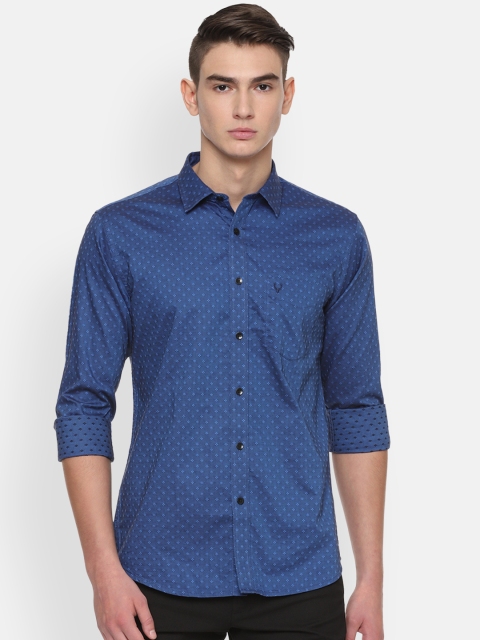 

Allen Solly Men Blue Slim Fit Self Design Casual Shirt