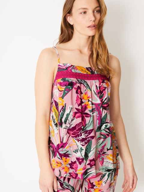 

Marks & Spencer Women Purple Printed A-Line Top