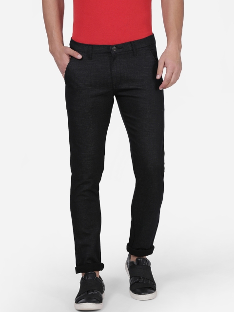

NO NEXT Men Black Smart Slim Fit Solid Regular Trousers