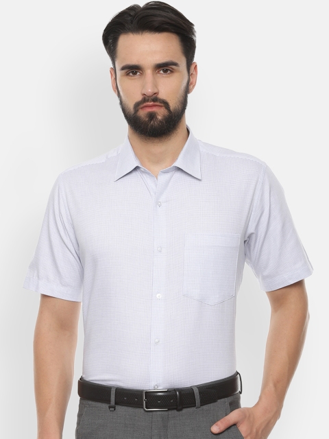 

Van Heusen Men White Regular Fit Checked Formal Shirt