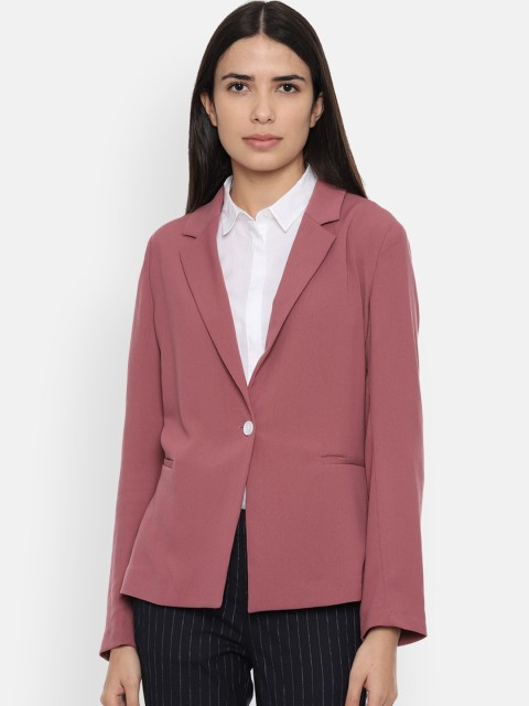 

Van Heusen Woman Peach Solid Single-Breasted Blazer