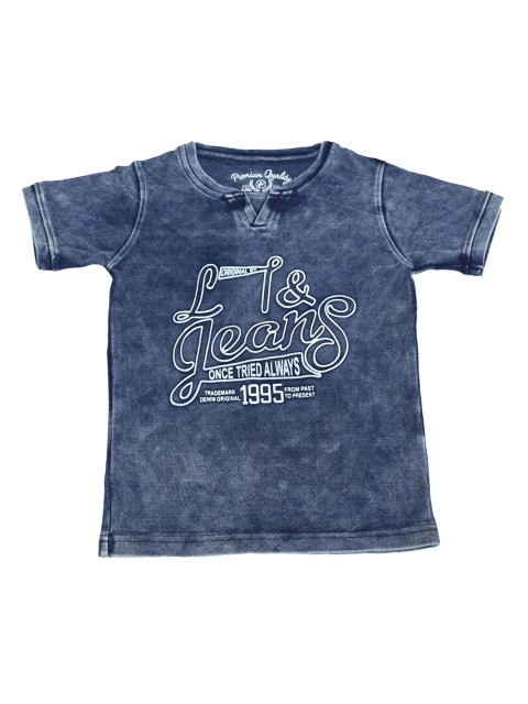 

Lil Tomatoes Boys Blue Printed Round Neck T-shirt