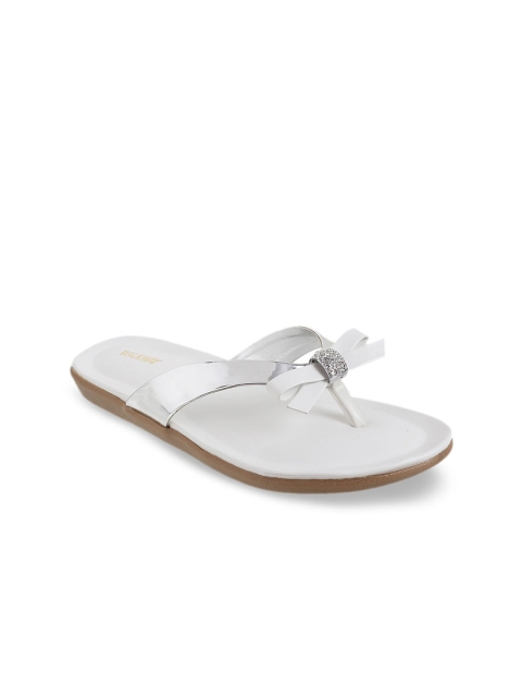 

WALKWAY Women White Solid Open Toe Flats