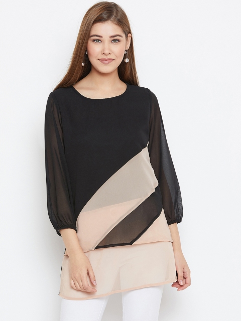 

Aask Women Black Color Georgette Tunic