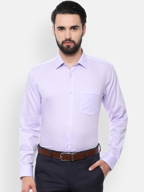 

Van Heusen Men Lavender Regular Fit Self Design Formal Shirt