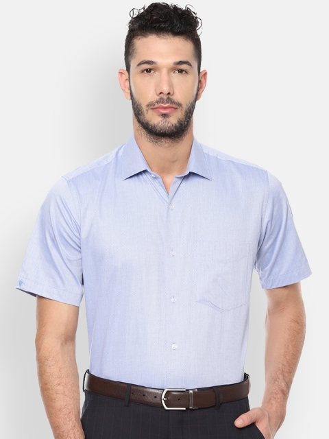 

Van Heusen Men Blue Regular Fit Self Design Formal Shirt