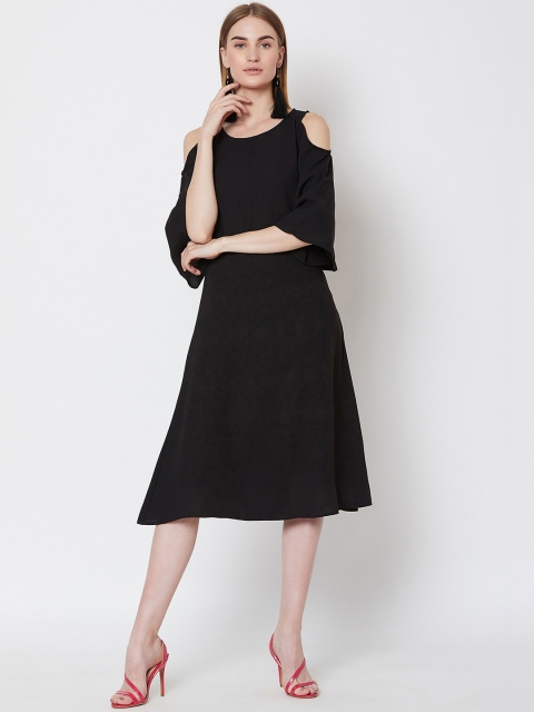 

Nun Women Solid Black A-Line Dress