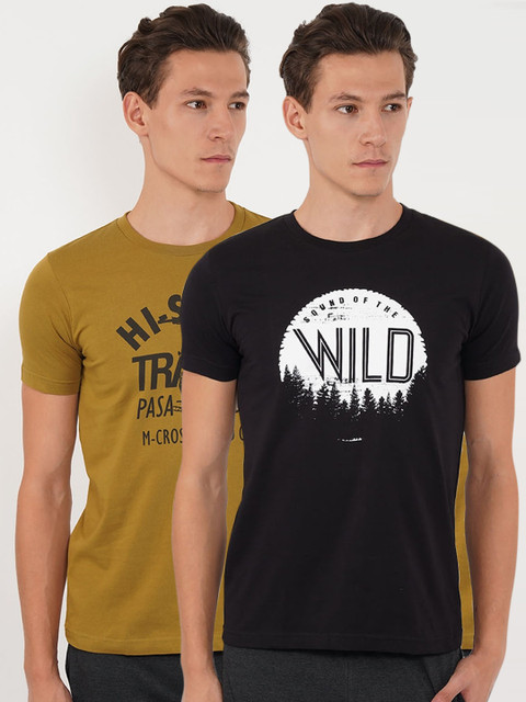 

Sweet Dreams Men Pack of 2 Printed Lounge Tshirts 8907668584779, Yellow