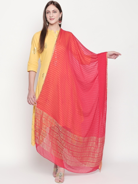 

Dupatta Bazaar Red Striped Dupatta
