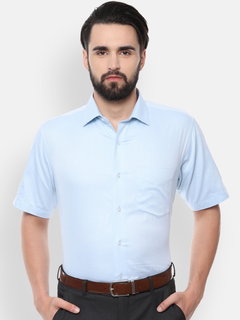 

Van Heusen Men Blue Regular Fit Self Design Formal Shirt