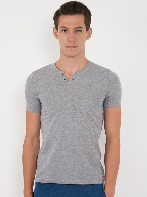 

Sweet Dreams Men Grey Melange Solid Lounge Tshirt 8907668793386