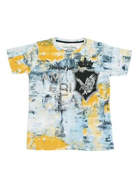 

Lil Tomatoes Boys Blue Printed Round Neck T-shirt