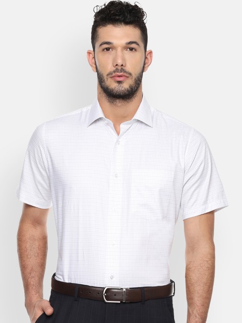

Van Heusen Men White Regular Fit Checked Formal Shirt